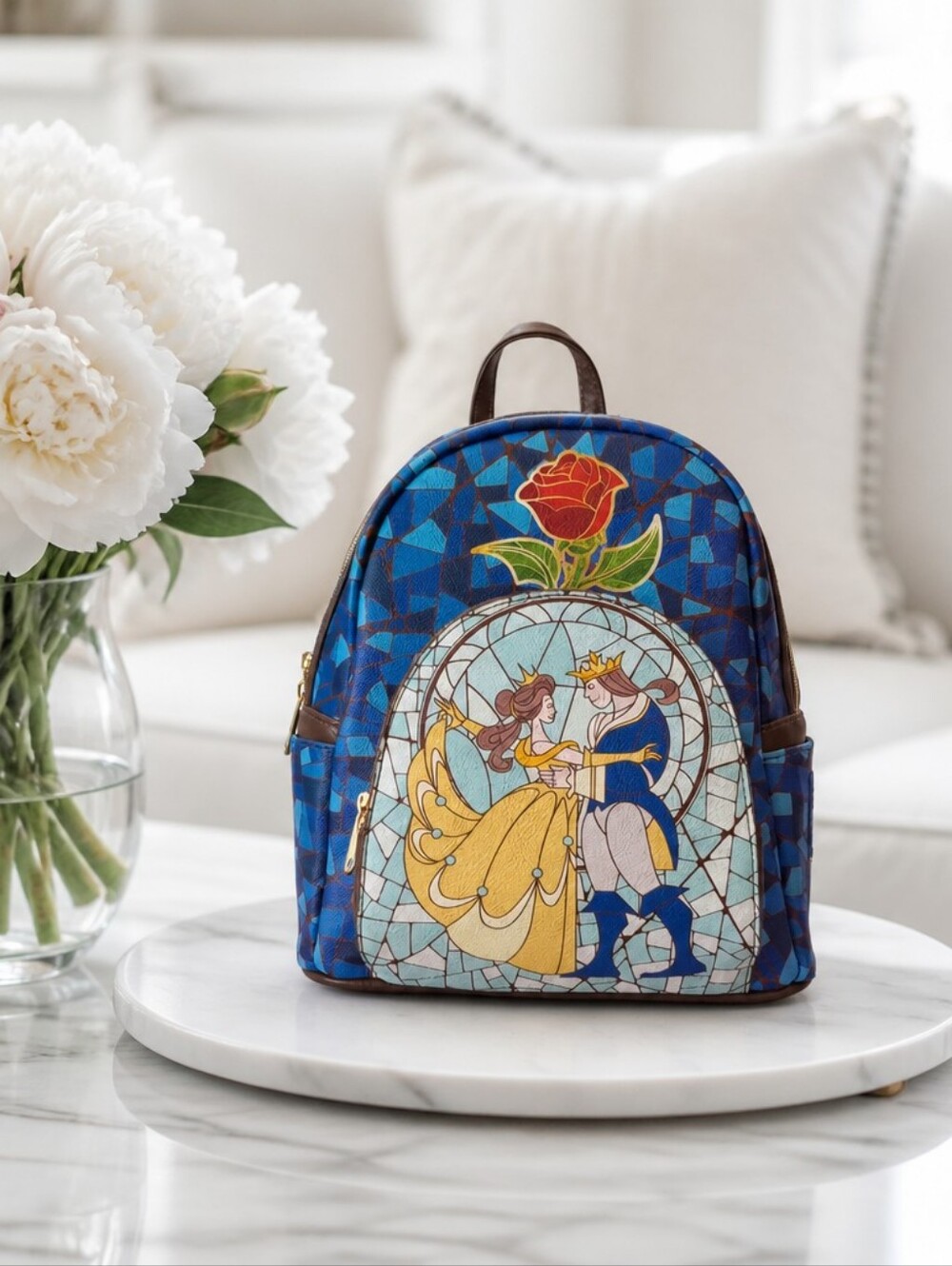 Beauty and the Beast Stained-Glass Window Mini-Backpack